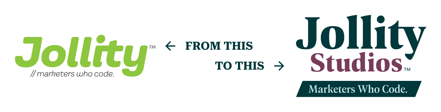 Old and new Jollity logos side-by-side