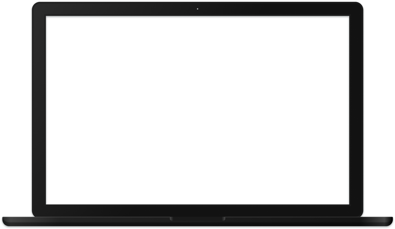 The image features a sleek black laptop with an open screen, showcasing an empty display. The laptop is shown from the front with visible bezels, and no content is displayed on the screen.