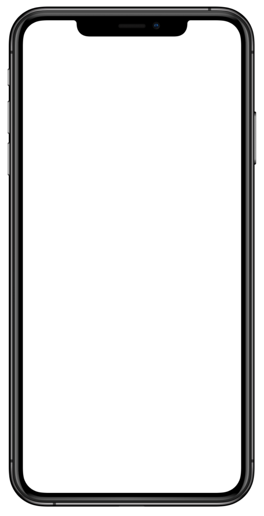 The image shows a smartphone frame with a black screen, depicting a generic phone design without any content displayed.