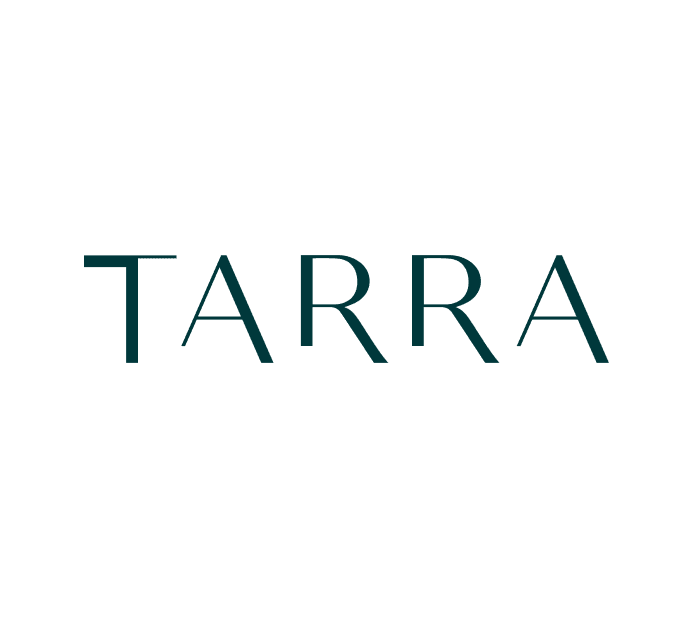 The image features the logo for "TARRA," a minimalist and modern design with the brand name displayed in elegant, uppercase letters. The clean font and subtle lettering reflect a sophisticated and professional identity for the brand.