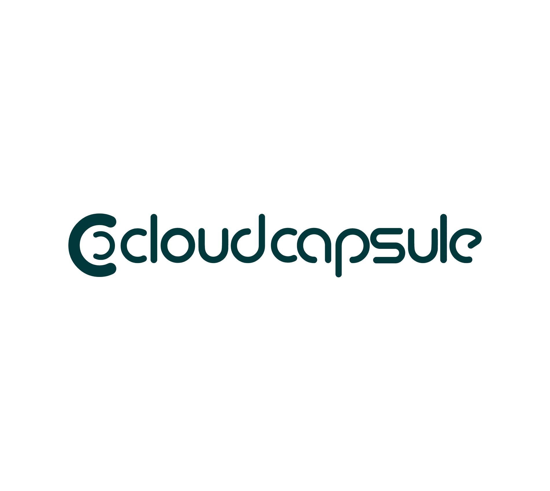 CloudCapsule logo featuring rounded letter forms and interlocking 'C' shapes as an icon